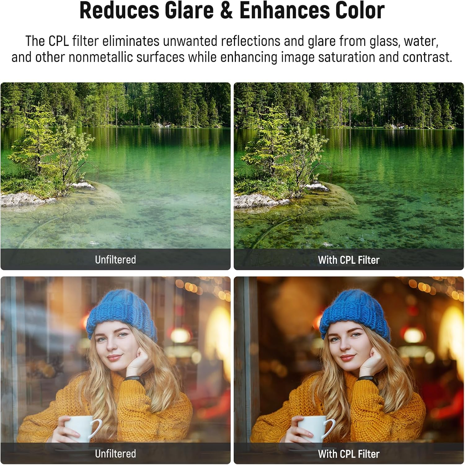 NEEWER 67mm Magnetic CPL Filter, Circular Polarizing Filter with Cold Shoe Phone Camera Lens Clip, Photography Accessories Compatible with iPhone 17 16 Android Samsung Galaxy S25 Ultra