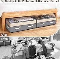 Vista 8 de Dolicer 2 Pack Under Bed Storage with Wheels, 6in-10in Height Adjustable Underbed Storage Containers, 92L XXXL Under Bed Drawers Rolling Bin with
