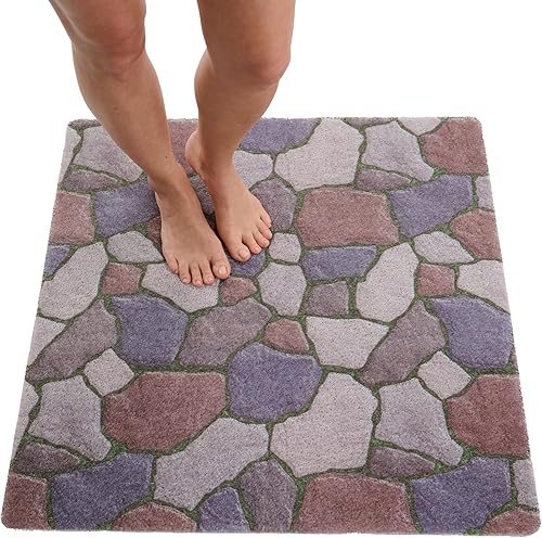 Miniatura 60 de Tapete de ducha antideslizante para bañera – Tapete de baño de lufa para baño – Tapete de baño de 40 x 16 – Tapete de baño antideslizante Gris,Aqua