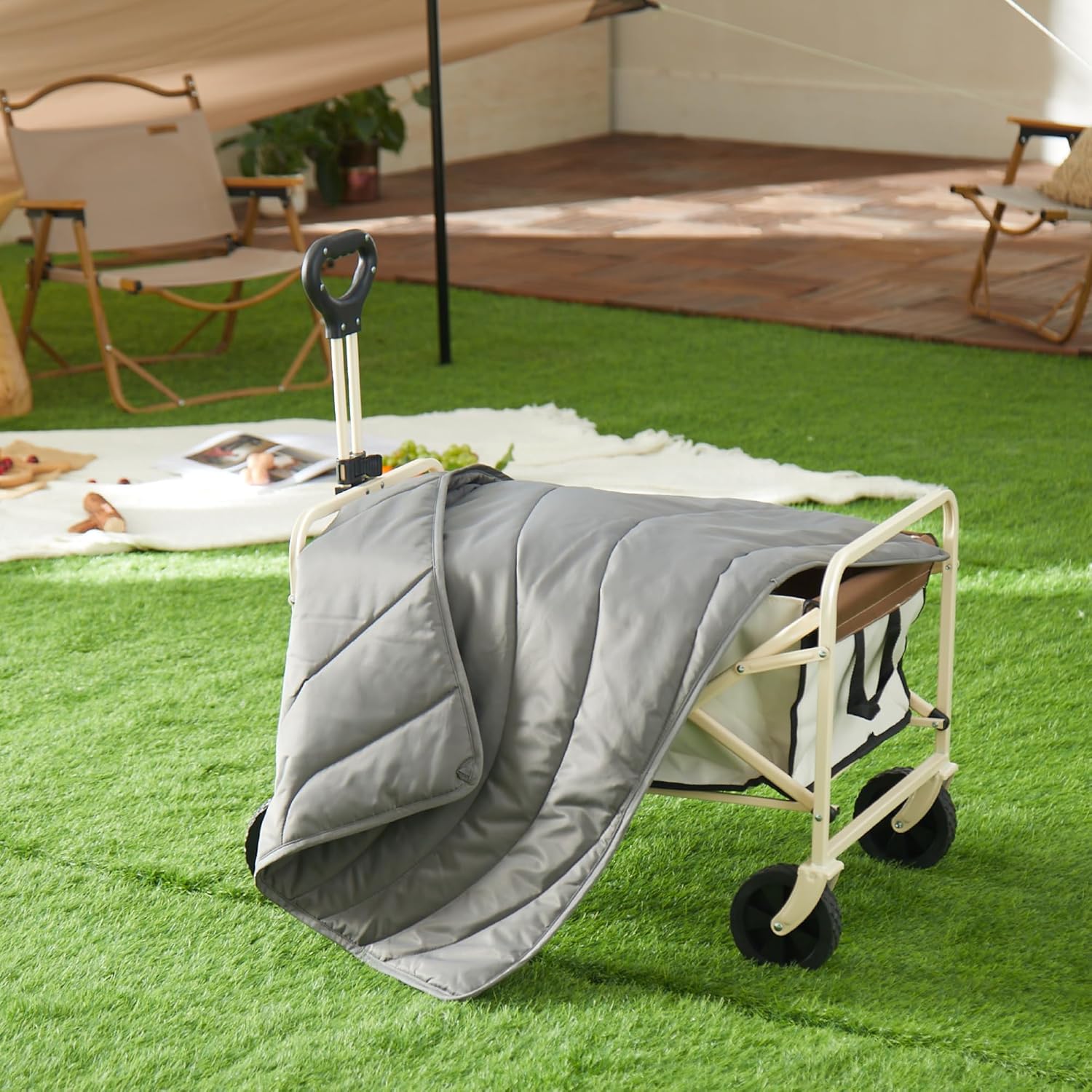 review Allisandro Nylon Outdoor Dog Bed Trail Pup Travel Mat w/Stuff Sack, Water-Resistant Chewable Dog Camping Mat, Ultimate Comfort Camping Beach Outside PetMat, Grey, 40 x 29.5 Inches