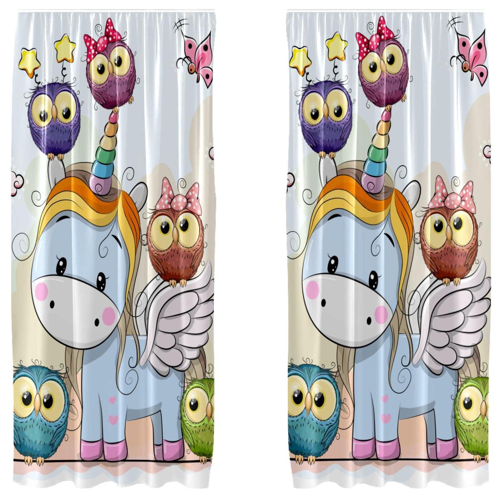 Rideaux occultants enfant motifs licornes pour chambre douce