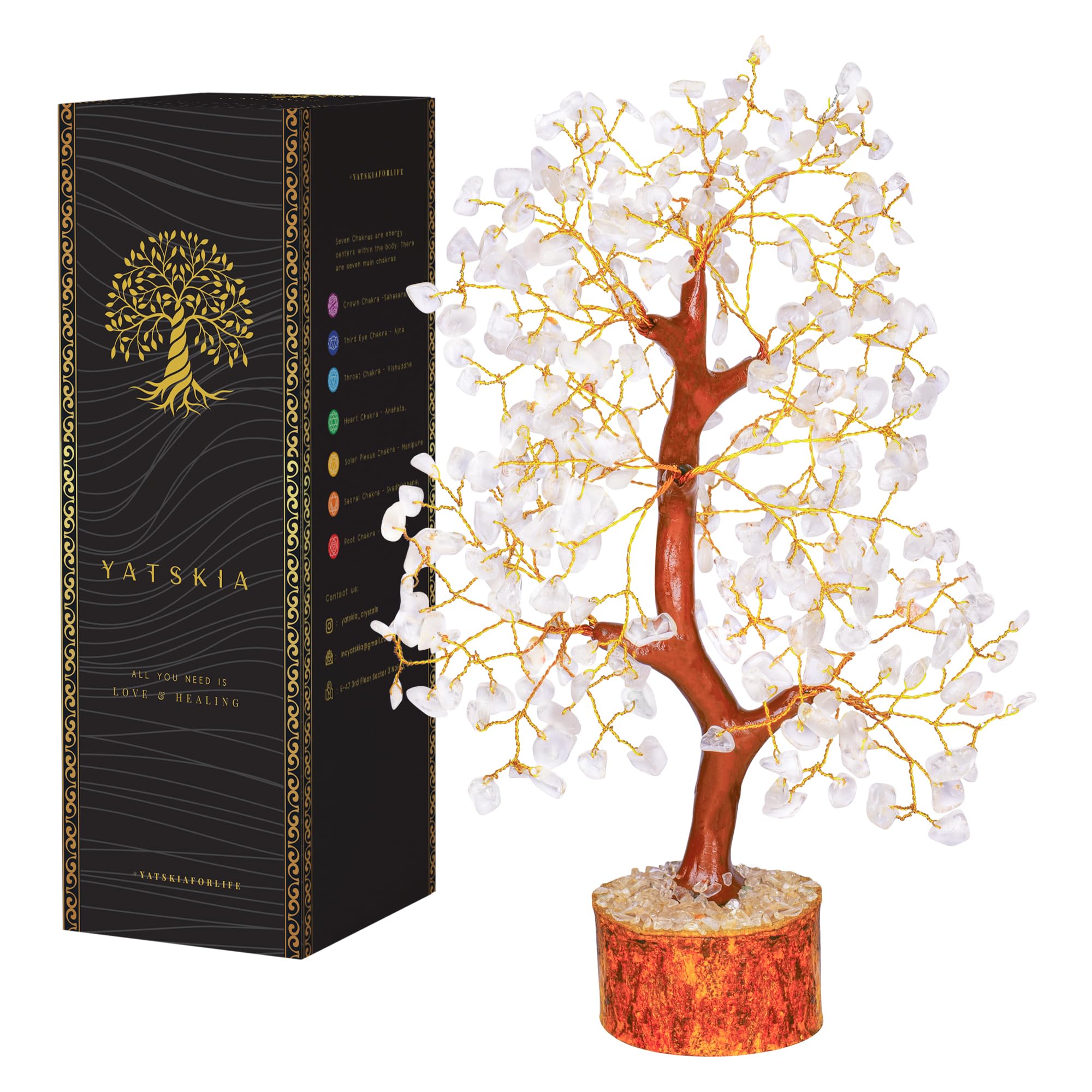 Clear Quartz Crystal Tree, Clear Quartz Healing Stone, Crystal Tree for Positive Energy, Good Luck Money Tree, Healing Crystals, Crystal Gifts, Holistic Gifts for Women