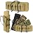 DULCE DOM Double Rifle Case 52\'\' Soft Gun Bag Tactical Backpack with Movable Divider for Hunting Shooting Range, MOLLE System Multiple Magazine Pouches & Accessory Bags (KHAKI)