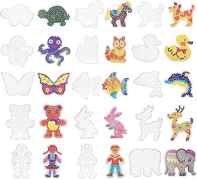 Zocipro 15-Piece Fuse Bead Boards with 5mm Clear Animal Shape Pegboards