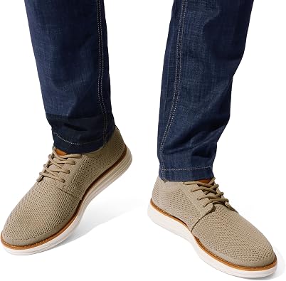 Bruno Marc Men's KnitFlex Breeze Mesh Sneakers Oxfords Lace-Up Lightweight Casual Walking Shoes