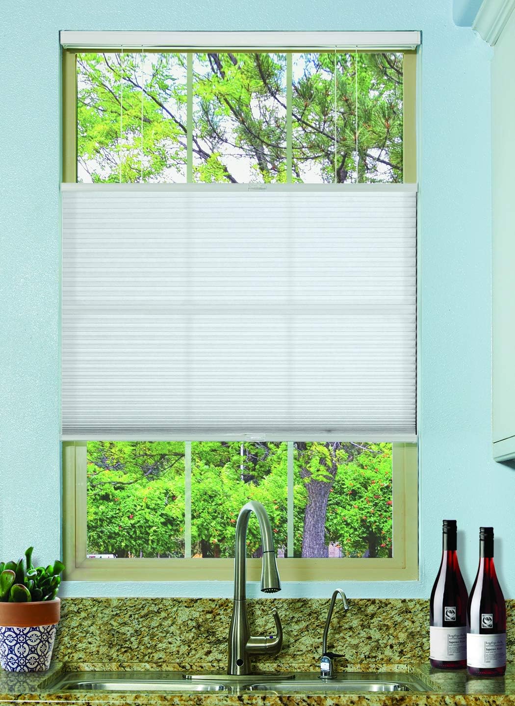 Persianas Celulares Opacas Con Diseño De Panal De Abeja De Arriba Hacia Arriba Sin Cordones Para Ventanas Persianas Para Oscurecer La Habitacion