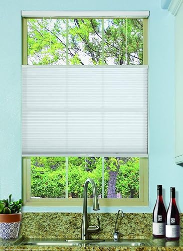 Miniatura 2 de BlindsAvenue - Persiana celular sin cable, se desliza hacia arriba y hacia abajo, célula única de 916, Filtrado de luz, Blanco...