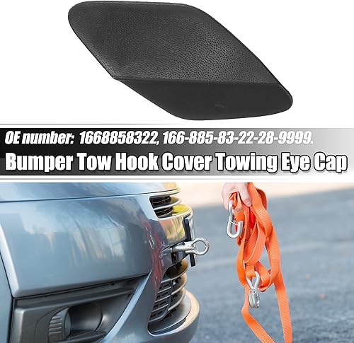 Miniatura 2 de ACROPIX Tapa de gancho de remolque para parachoques trasero derecho para Mercedes-Benz GLS 550 - Paquete de 1 negro