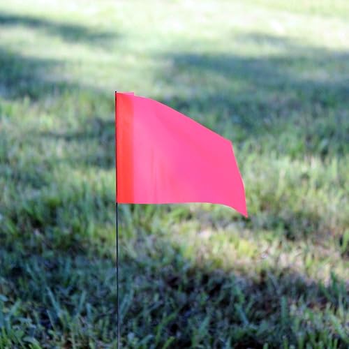 Vista 11 de Swanson Tool Co FOR15100 Banderas de marcado de 2.5 x 3.5 pulgadas con varillas de alambre de 15 pulgadas, naranja, paquete de 100