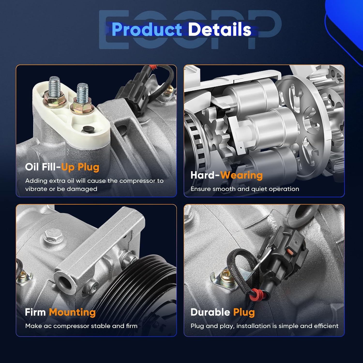 ECCPP AC Compressor with Clutch fit for Infiniti I30 for Nissan Maxima 3.0L 1996-2001 AC Compressor