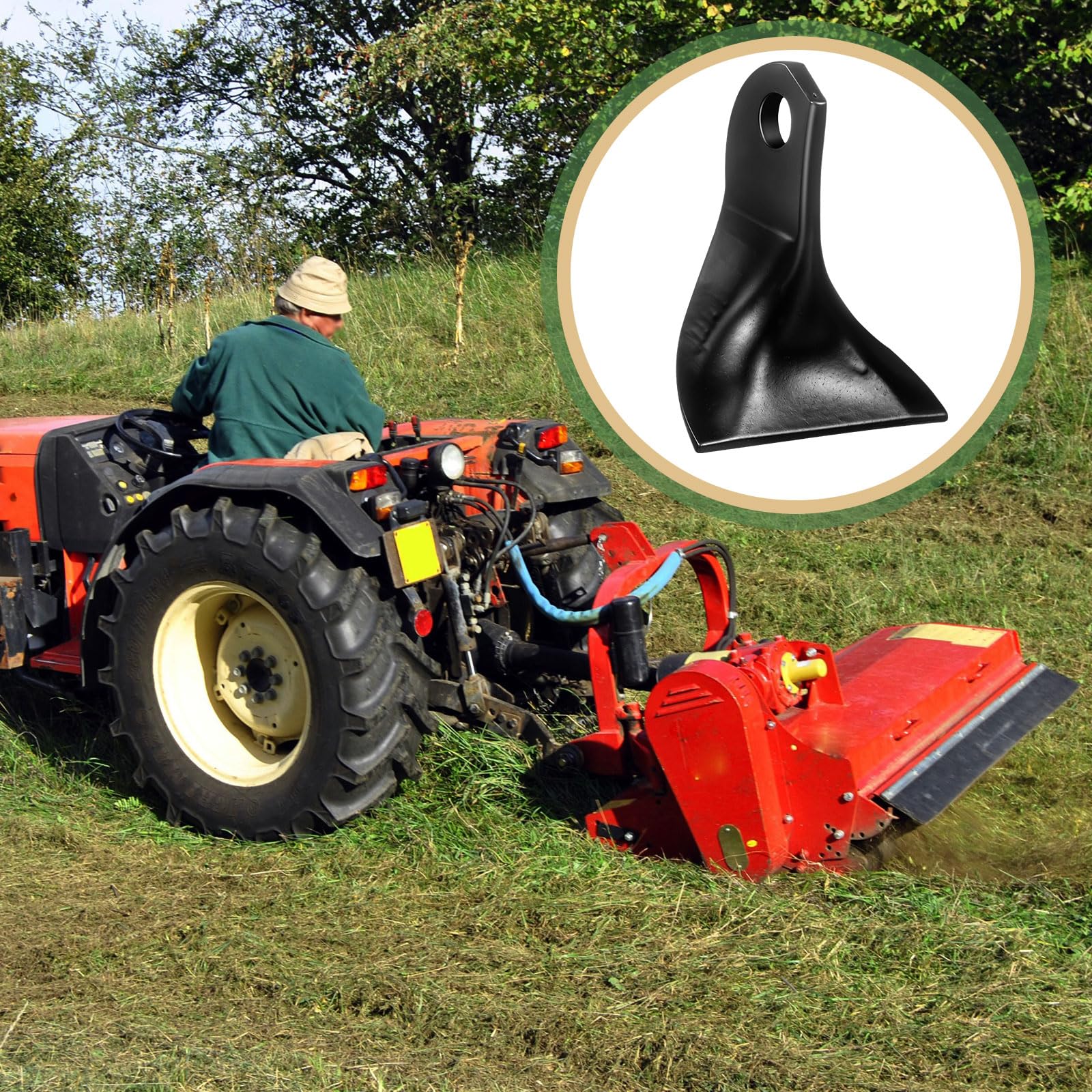 Threlaco 60 lame per falciatrice a flagello, coltelli da taglio per prato, coltello da taglio per erba, paletta, lame per falciatrice