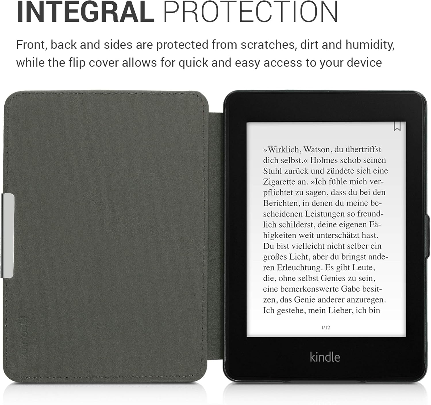 kwmobile Cover Compatible with Amazon Kindle Paperwhite Cover - eReader Case - Dandelion Love Violet