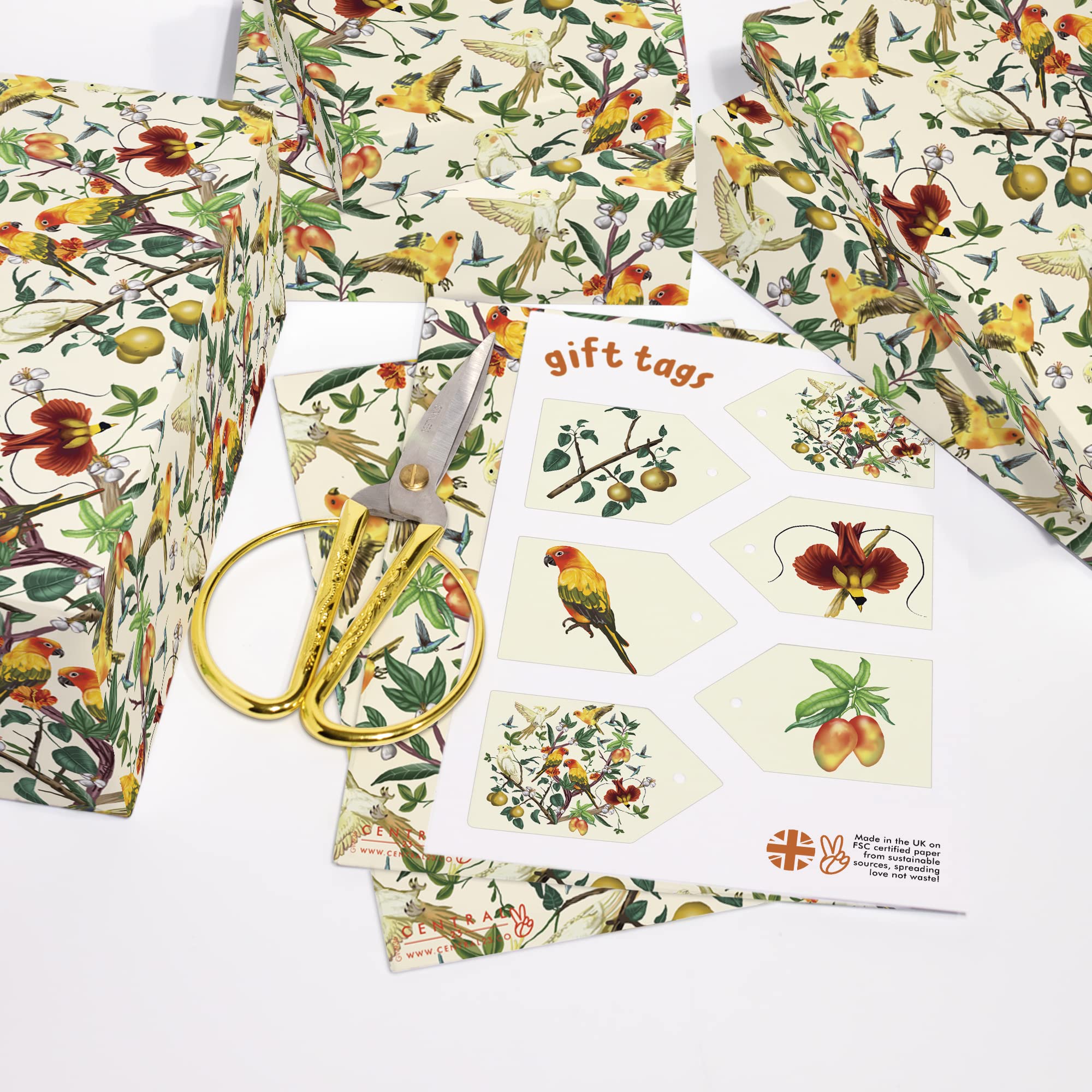 Carta Da Regalo Vintage Con Rose, 6 Fogli Di Carta Da Regalo Retrò