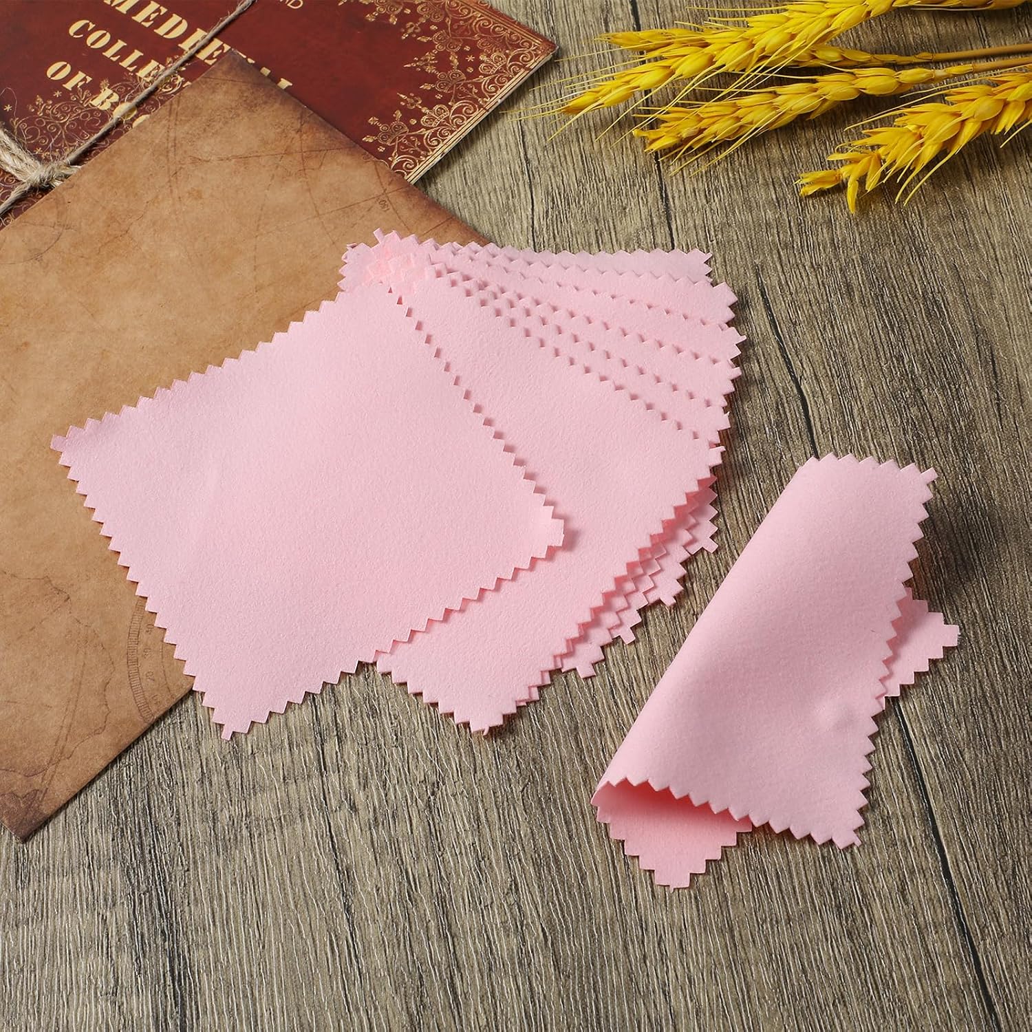 100 Pcs Jewelry Cleaning Cloth, Professional Polishing Cloth Individually Wrapped, Pink Silver Polishing Cloths for Jewelry Sterling Silver Gold Platinum Watch Coins and More (3.2" x 3.2")