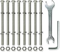 Vista 10 de Kit universal de accesorios para cabecero y estribo, tuercas y pernos de acero inoxidable 304 para marco de cama, cabecero y estribo