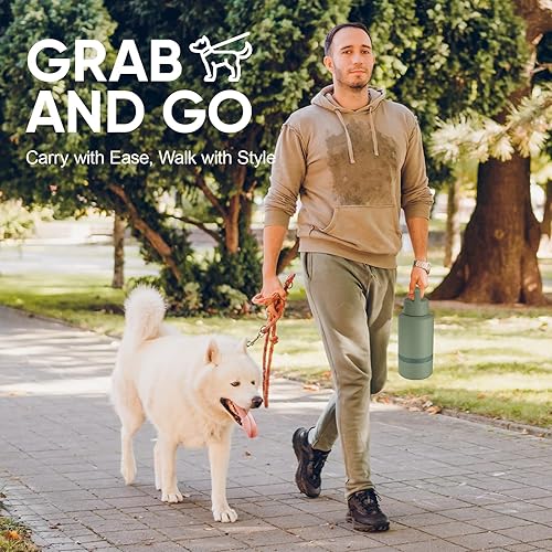 Miniatura 3 de Botella de agua aislada para perros con cuenco de viaje, regalo para amantes de los perros, dispensador de botella de agua portátil, accesorios para