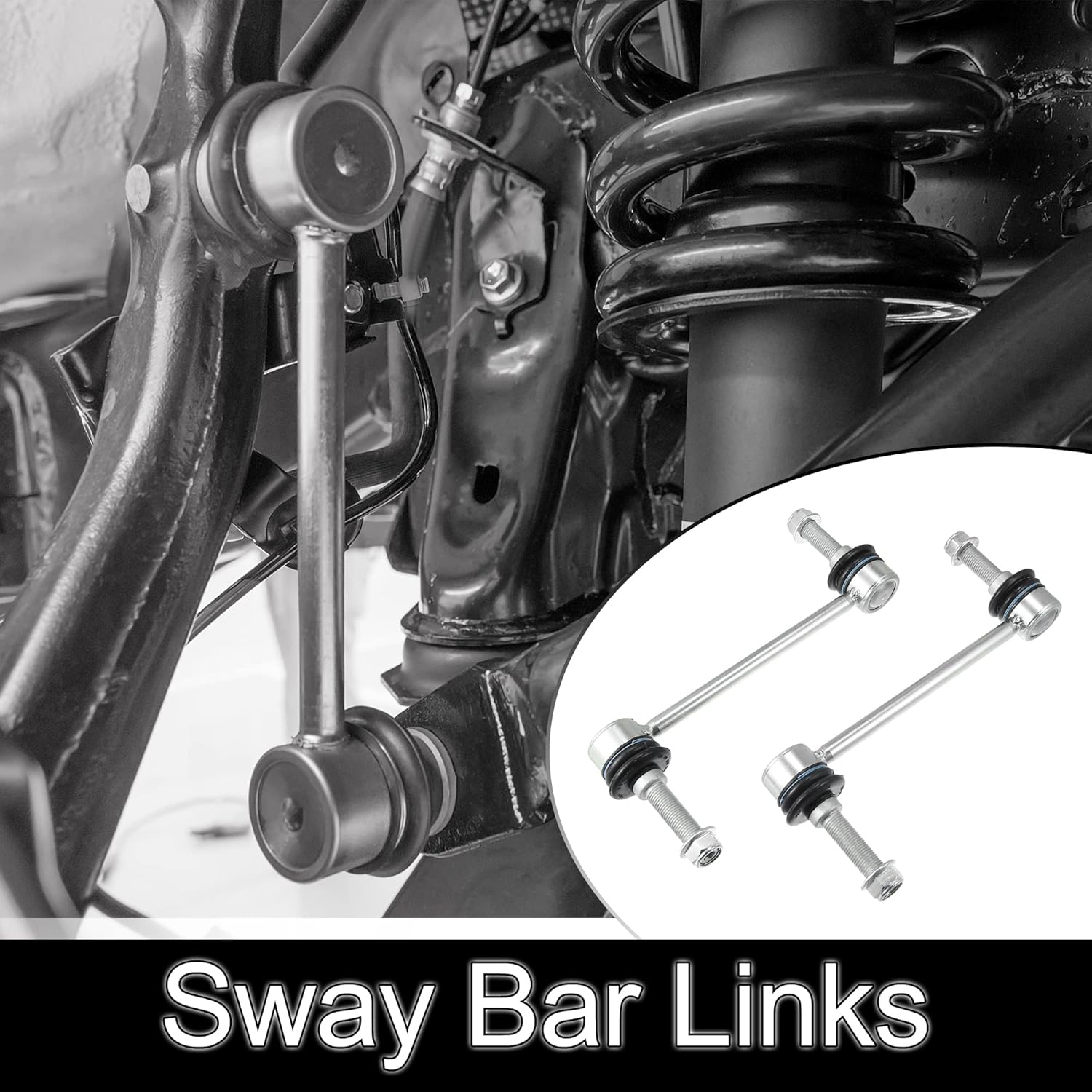 X AUTOHAUX 2pcs Front Sway Bar Links K750064 Stabilizer Link Suspension Kit for Mercedes-Benz GL320 2007-2009 1643201232 2513201232 Silver Tone