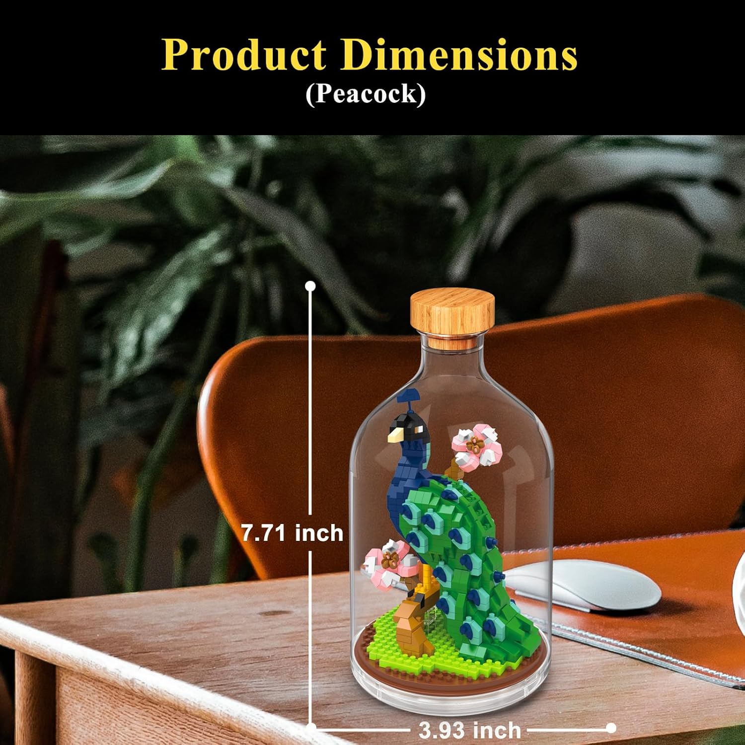 Creative Peacock Toy Building Set,Adult Mini Animal Friend Set,Party Favors Gift for Friend,Animal Lover Office Home Decor Birds Building Block Kit,New Year Easter Birthday Gift for Family - Image 2