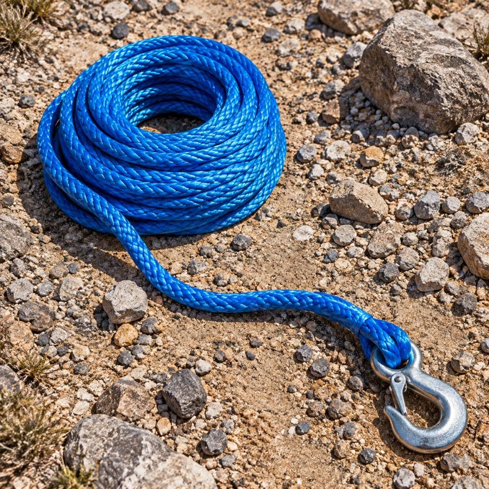 Cavo per verricello Sintetico 6mm 15m, Corda Blu per Fuoristrada