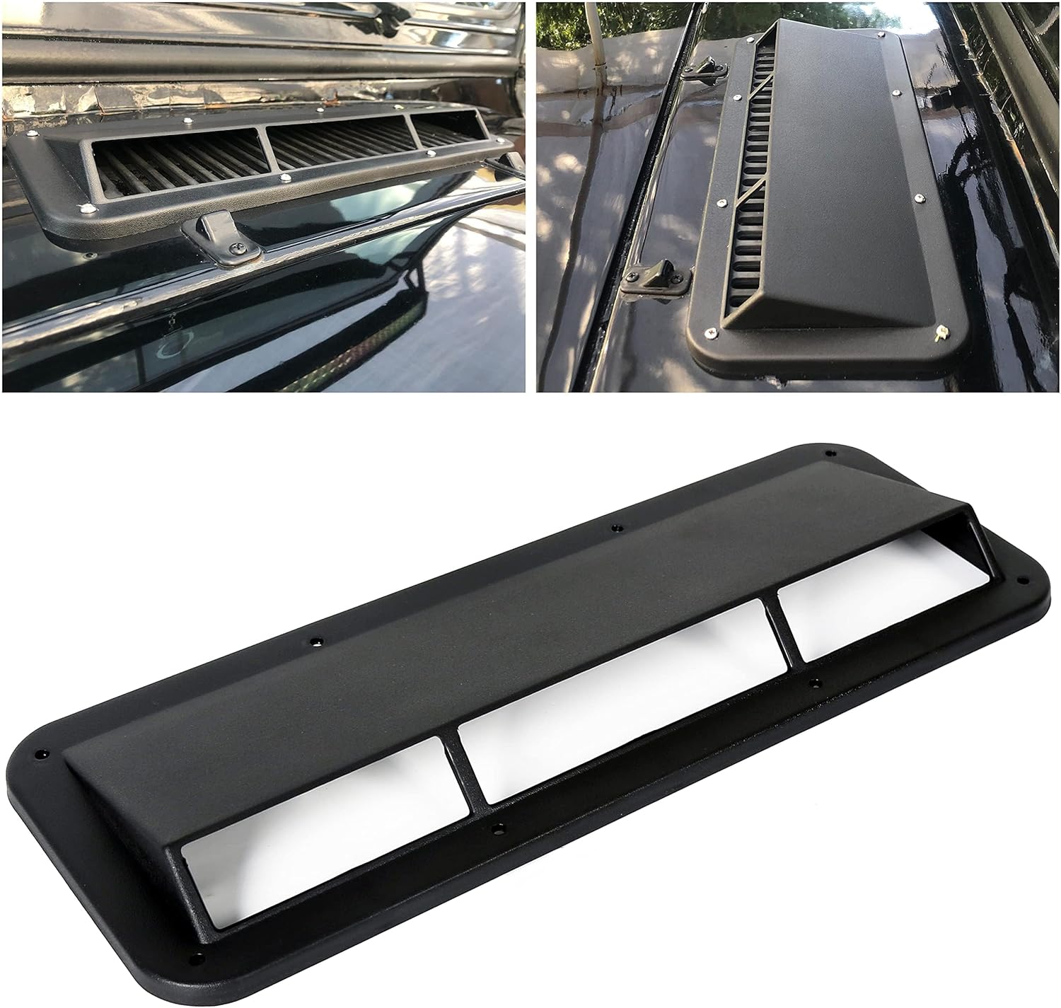 ECOTRIC Cowl Vent Scoop Compatible with 19781995 Jeep CJ Wrangler YJ Air Vent Scoop Ram Air