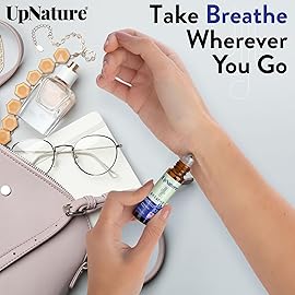 UpNature Breathe Essential Oil Roll On Blend - Natural Breathing Support - Premium Quality Essential Oils for Skin - Pure Blend of Peppermint, Tea Tree & Eucalyptus Oil
