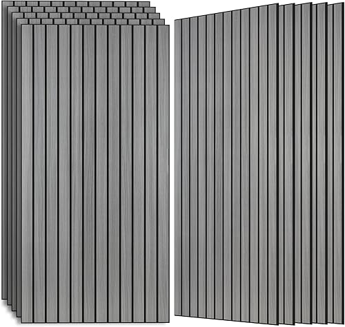 Miniatura 26 de Paquete de 10 paneles acústicos grandes de 47.2 x 23.6 pulgadas, panel acústico decorativo de pared, panel a prueba de sonido con acabado de grano