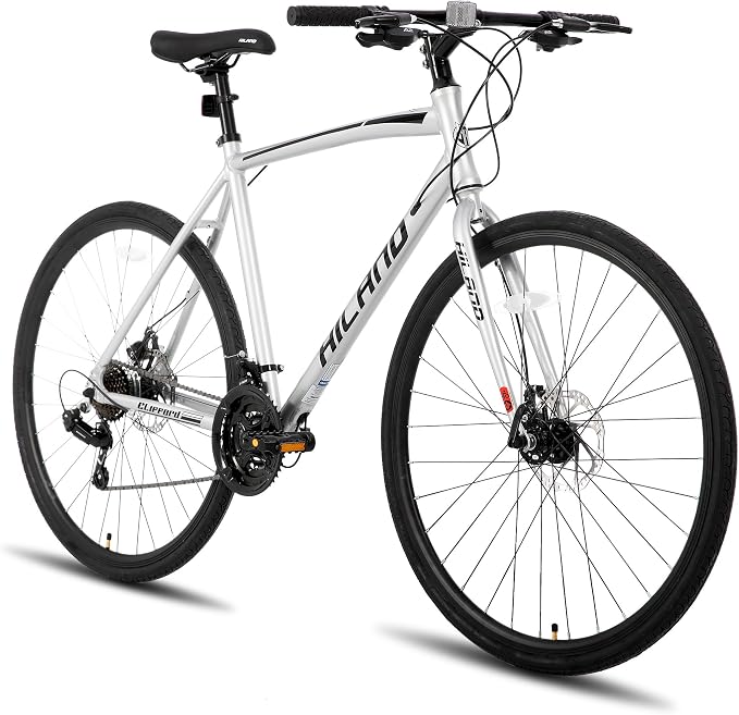 HH HILAND 700C Road Hybird Bike, 21 speeds Bikes Urban City Commuter Bicycle with Disc Brake for Men Women Adult Comfortable Bicycle