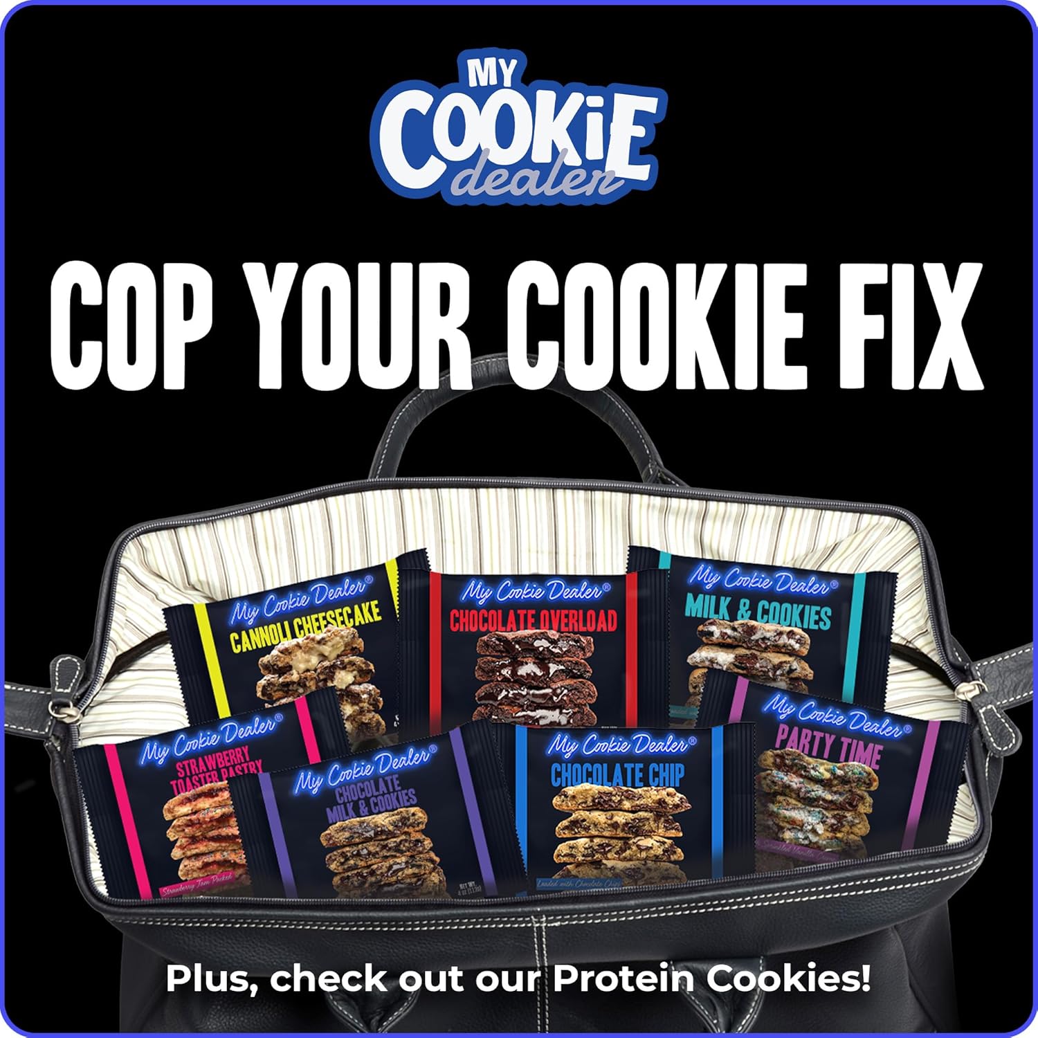 My Cookie Dealer Fresh Baked Cookies, Secret Stash (5-Pack, 8oz Cookie) - Assorted Flavors Individually Wrapped Travel Snacks - Fresh & Chewy Gourmet Cookies Variety Pack for Snacking & Gifting