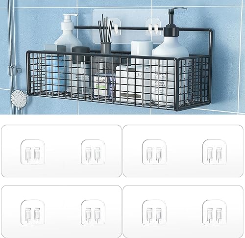 Miniatura 5 de WY LIGHTING LEVEL Paquete de 4 ganchos adhesivos de repuesto para regadera, ganchos adhesivos fuertes para esquina de ducha, estante de baño, cesta