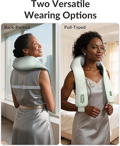 Miniatura 6 de Masajeador de cuello inalámbrico con calor, masajeador Shiatsu para aliviar el dolor de tejido profundo, almohada masajeadora de espalda 4D,