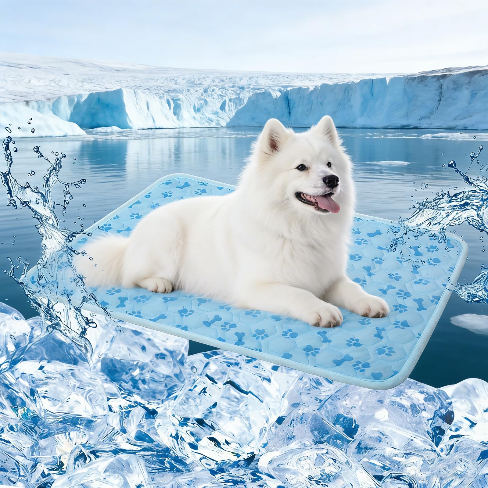 Alfombrilla de refrigeración para perros, almohadilla de refrigeración Q-Max 0.5 para perros | Ligero, portátil, no tóxico, lavable, ideal para cama de mascotas, jaula y coche para aliviar el calor del verano