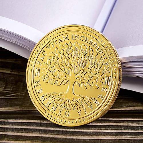 Miniatura 2 de Moneda Emento Mori Premium Memento Vivere Moneda Árbol de la Vida Recordatorio Estoico Monedas Cráneo Challenge Moneda Divertida y Genial Regalos de