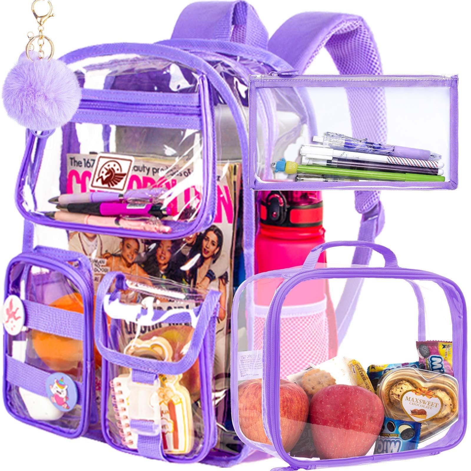 Clear Backpack, Heavy Duty Transparent Bookbag for Women and Men | Heavy Duty