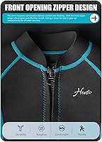 Vista 4 de Hevto Traje de neopreno corto para niños, de 2 mm, para niños pequeños, niñas y jóvenes, traje térmico con cremallera frontal para natación