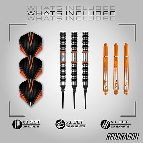 Miniatura 8 de RED DRAGON Amberjack Series Softip - Juego de dardos profesionales (0.63 oz) con vuelos y ejes