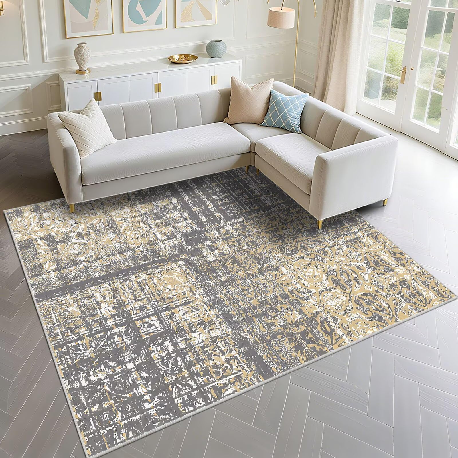 Moquette intérieure insonorisation gris 80x120cm tapis abstrait salon couloir