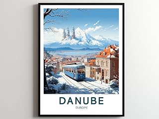 Danube Travel Print Wall Art Danube Wall Hanging Home Décor Danube Art Lovers Europe Art Poster