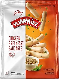 Yummiez Godrej Chicken Breakfast Sausage Pouch, 500 g