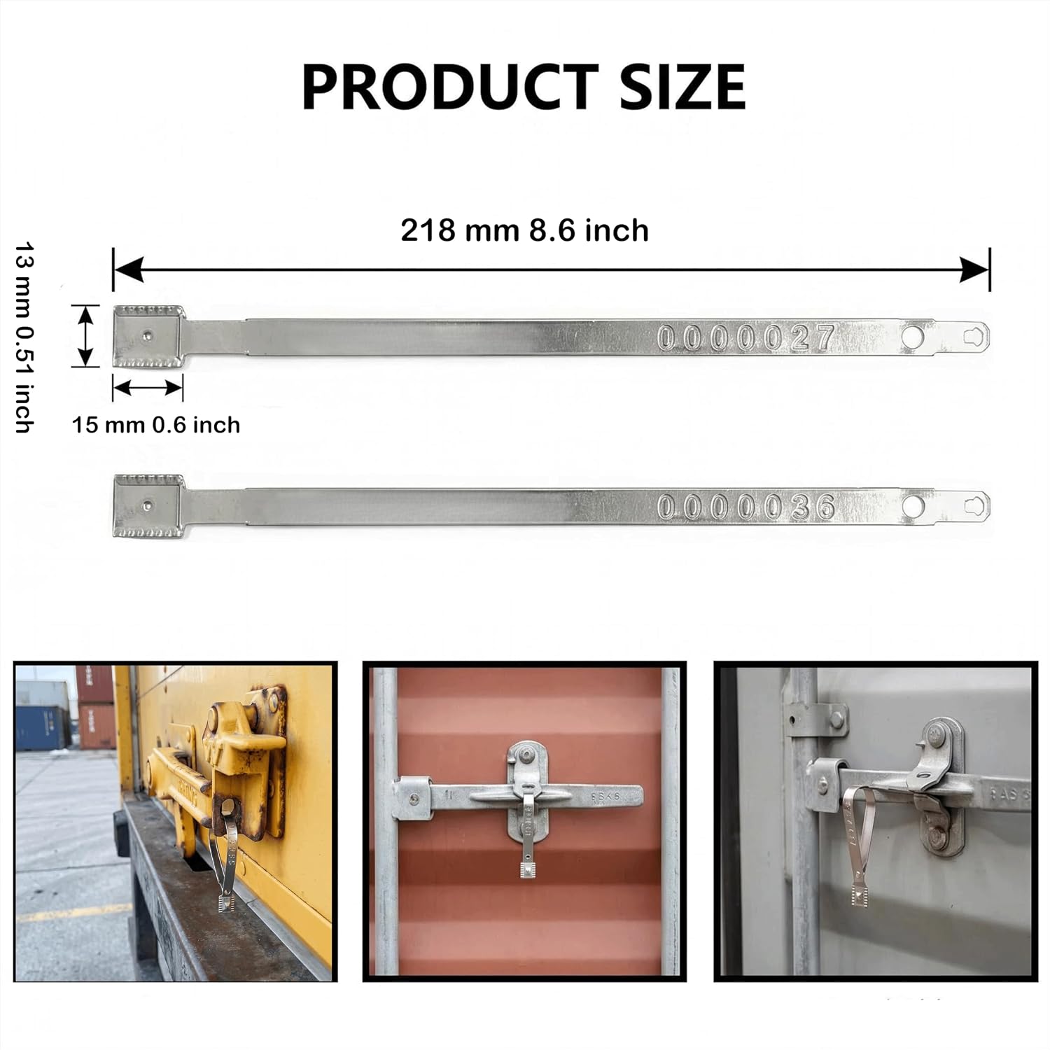 Metal Truck Seals, 100 Pack Security Seals Tamper Evident Numbered for Shipping Containers & Cargo Protection (100)