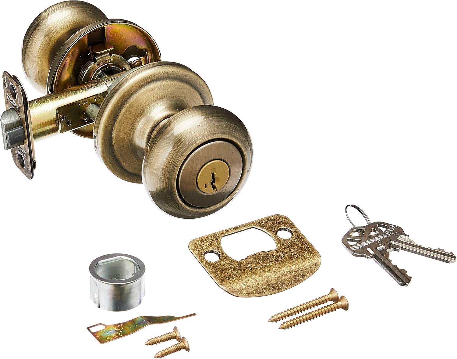 Kwikset 97402-735 Juno Entry Knob, Antique Brass