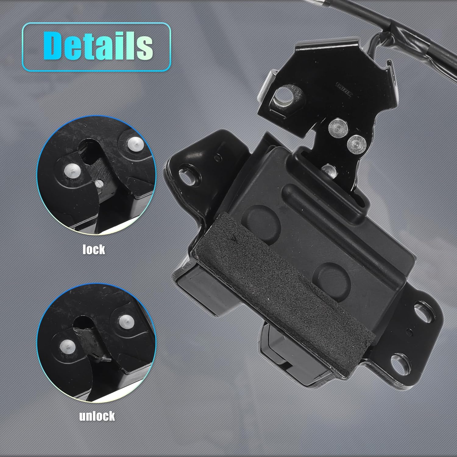 X AUTOHAUX Replacement Rear Liftgate Door Lock Actuator with Cable for Toyota 4Runner 1996-2002 Tailgate Latch Assembly No.6935035020 Black Silver Tone