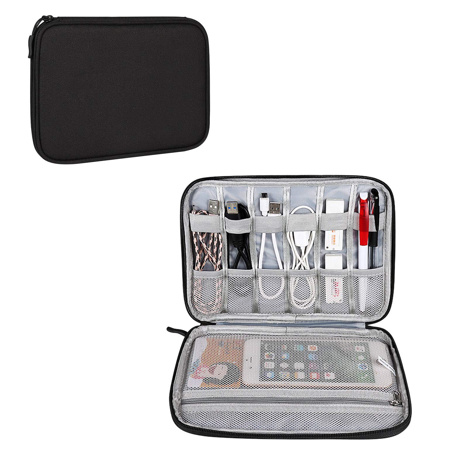 Accessoires électroniques Sac de Rangement Sac de Voyage Sac de Rangement pour câble Étui pour clé USB Étui pour Tablette pour câbles de Tablette Clé USB pour clé USB (Noir)