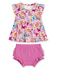 Bamboo Viscose Baby Girl Outfit Cap Sleeve Top with Bloomers 2 Piece Baby Girl Clothing Set