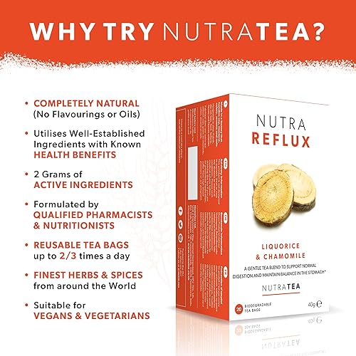 Miniatura 3 de NUTRAREFLUX - Té de reflujo ácido  Té para aliviar la acidez estomacal  Proporciona alivio del malestar estomacal y alivio de la ERGE  Incluye olmo