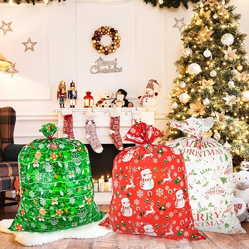 Miniatura 2 de 3 bolsas grandes de regalo de Navidad de 36 x 36 pulgadas, bolsas de Navidad gigantes para regalos, bolsas de regalo de plástico de Navidad grandes