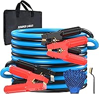 KIKIRV 0 Gauge 25ft Heavy Duty Jumper Cables, 1000 Amp Booster for Cars SUVs Trucks - Carry Bag, Gloves, Brushes Included