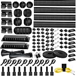 [313Pcs] Kit de gestion des câbles, 67 Clips de câbles adhésifs, Topavatop Organisateur de cordons de bureau, 22 Bracelet de câble réutilisable, 4 Séparer les manches de câble, 200 Cable Zip en nylon avec 20 Montures pour TV Maison de bureau, Noir