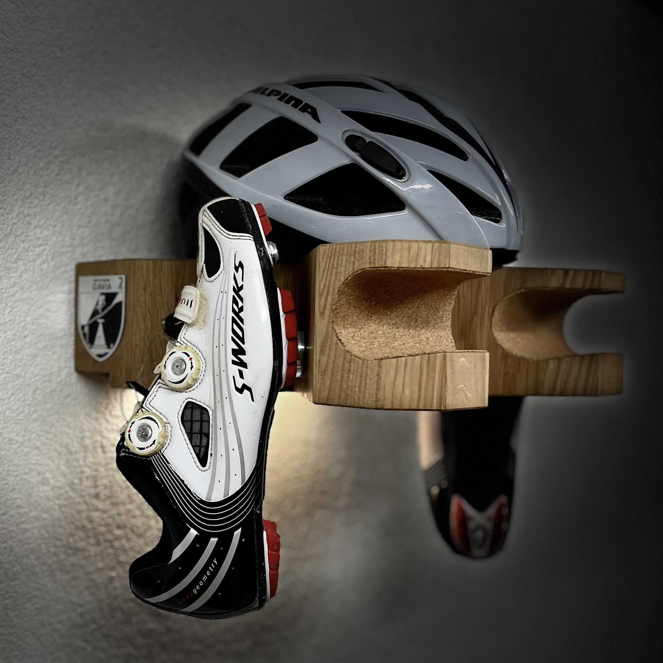 Fahrrad-Wandhalterung, Eichenholz, Modernes Design