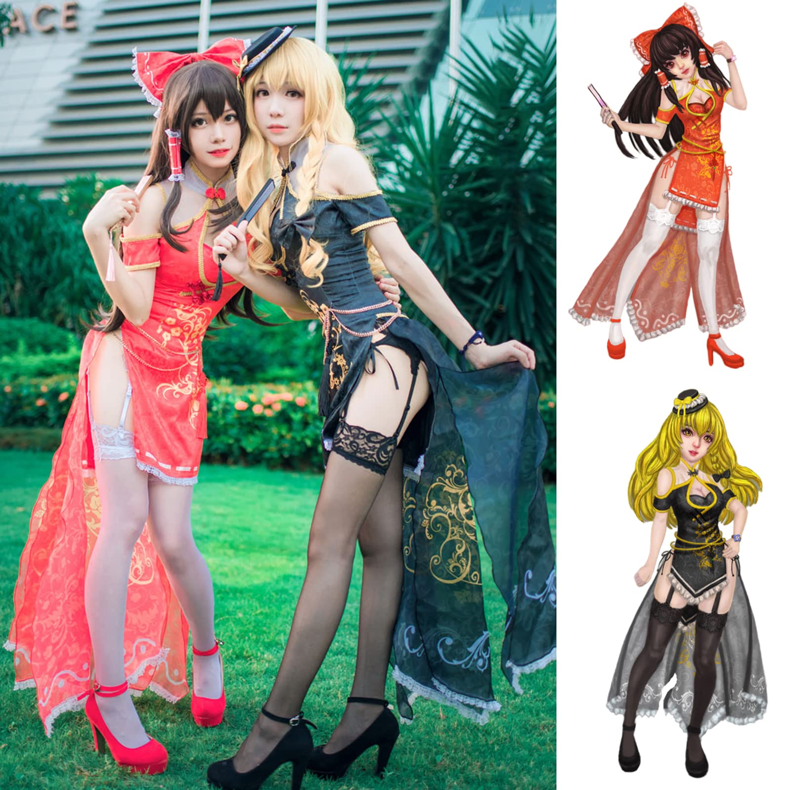 Amazon | 霧雨 魔理沙 博麗 霊夢 コスプレ 衣装 同人服 変装 仮装 