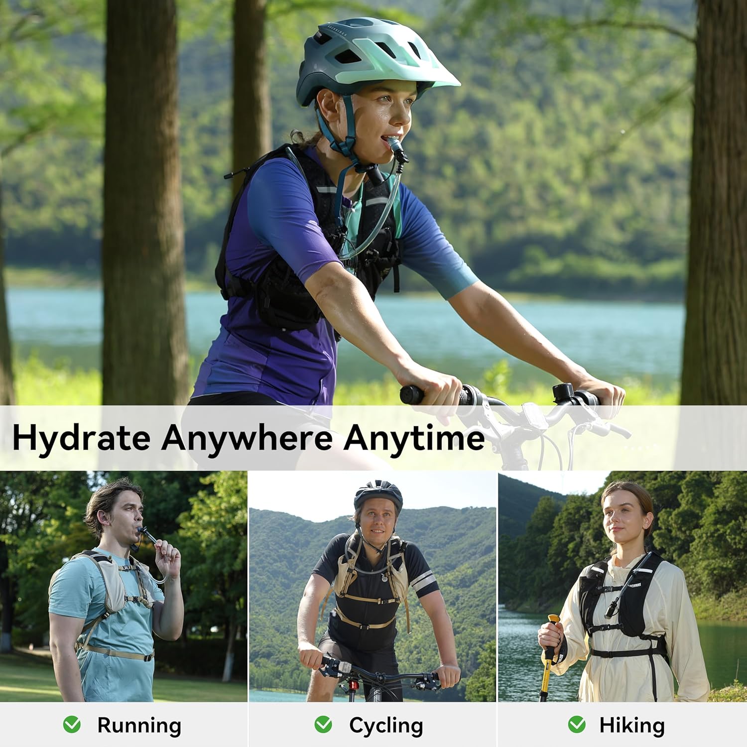 MARCHWAY Lightweight TPU Hydration Bladder 2L/3L for Hydration Packs, Slide-Seal Wide Mouth Water Reservoir Bag with Carry Handle for Hiking, Cycling, Running, Camping, Travel - Image 6